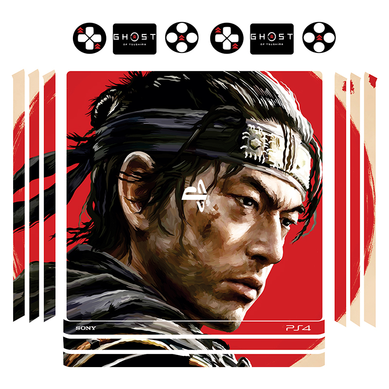 برچسب پلی استیشن 4 پرو توییجین وموییجین مدل Ghost of Tsushima 03 مجموعه 16 عددی