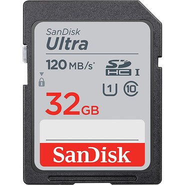 کارت حافظه SDHC سن دیسک مدل Ultra کلاس 10 استاندارد UHS-I U1 سرعت 120MBps ظرفیت 32 گیگابایت