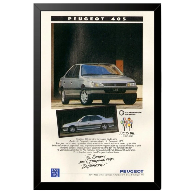 تابلو بکلیت طرح ماشین و خودرو پژو 405 مدل B-po1907 فریم مشکی