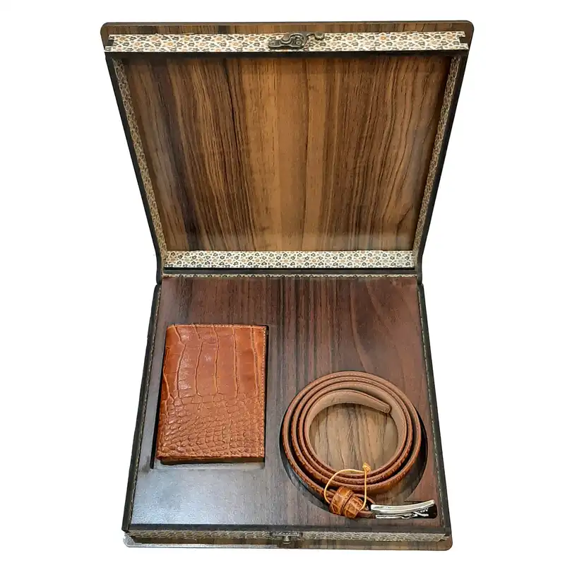 ست هدیه مردانه شمرون چرم داریوش مدل SDC