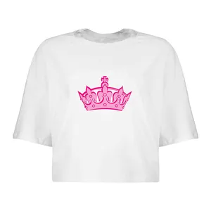 کراپ‌تاپ آستین کوتاه زنانه مدل QUEEN  کد L54 S