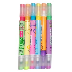 ماژیک علامت گذار دو سر  مدل T10 بسته ی 6 عددی