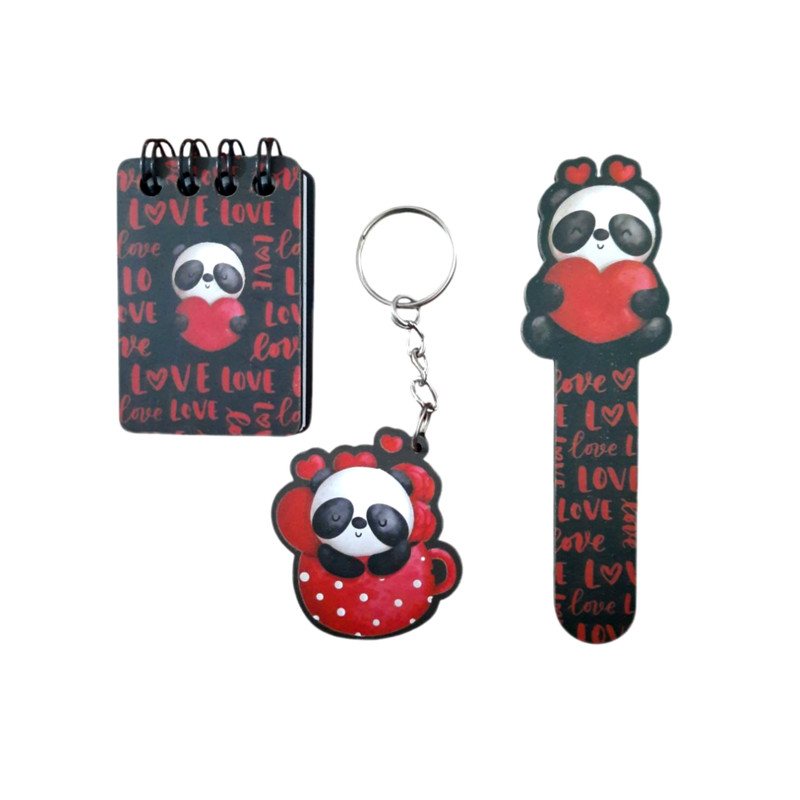 ست لوازم التحریر مدل پاندای عاشق کد 155 مجموعه 3 عددی