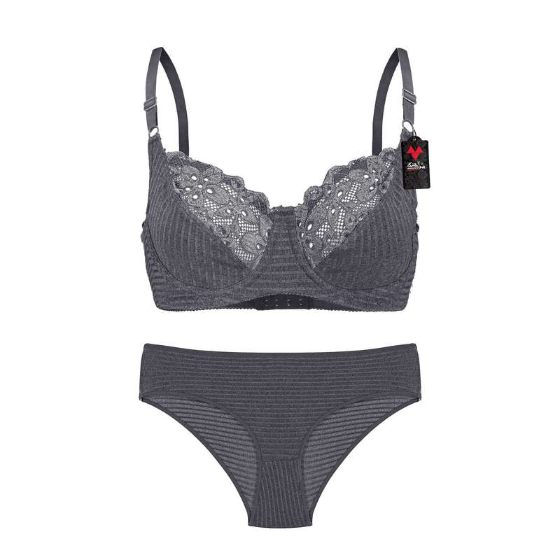 ست شورت و سوتین زنانه شباهنگ مدل  MATCH رنگ طوسی