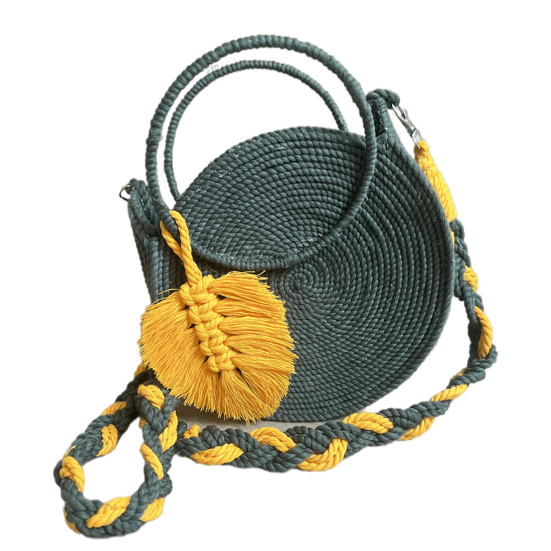 کیف دوشی دست دوز زنانه مدل مکرومه شبدر