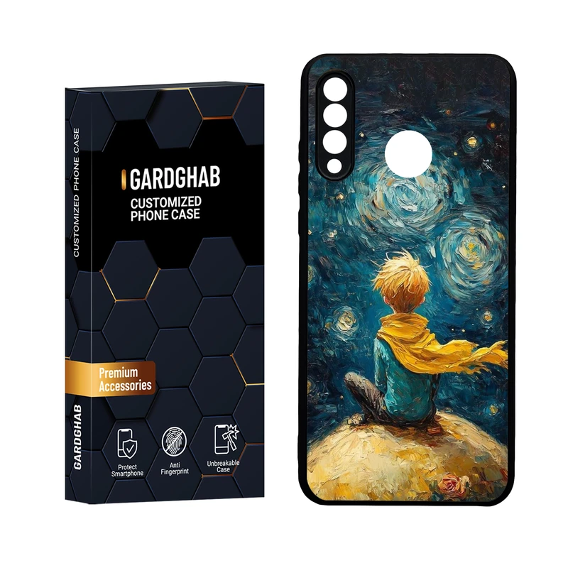  کاور گارد قاب مدل دور ژله ای  گلس  هنری  مناسب برای گوشی موبایل  هوآوی P30 Lite