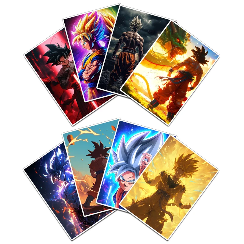 استیکر و برچسب گوفی مدل گوکو انیمه دراگون بال زی Goku Dragon Ball Z Anime کد S01 مجموعه 8 عددی
