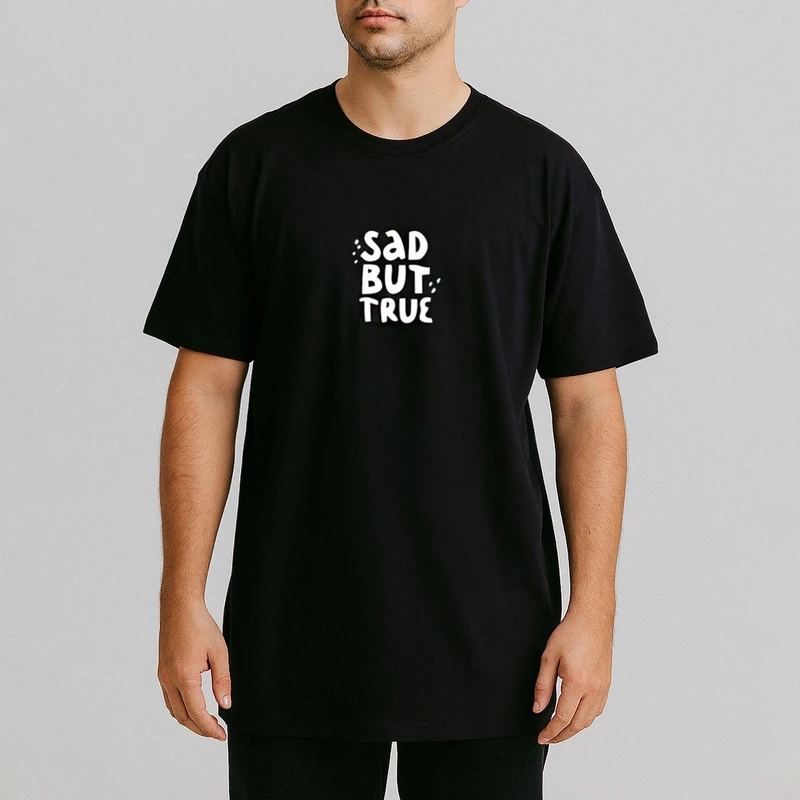 تی شرت اورسایز آستین کوتاه مردانه مسترمانی مدل sad but true