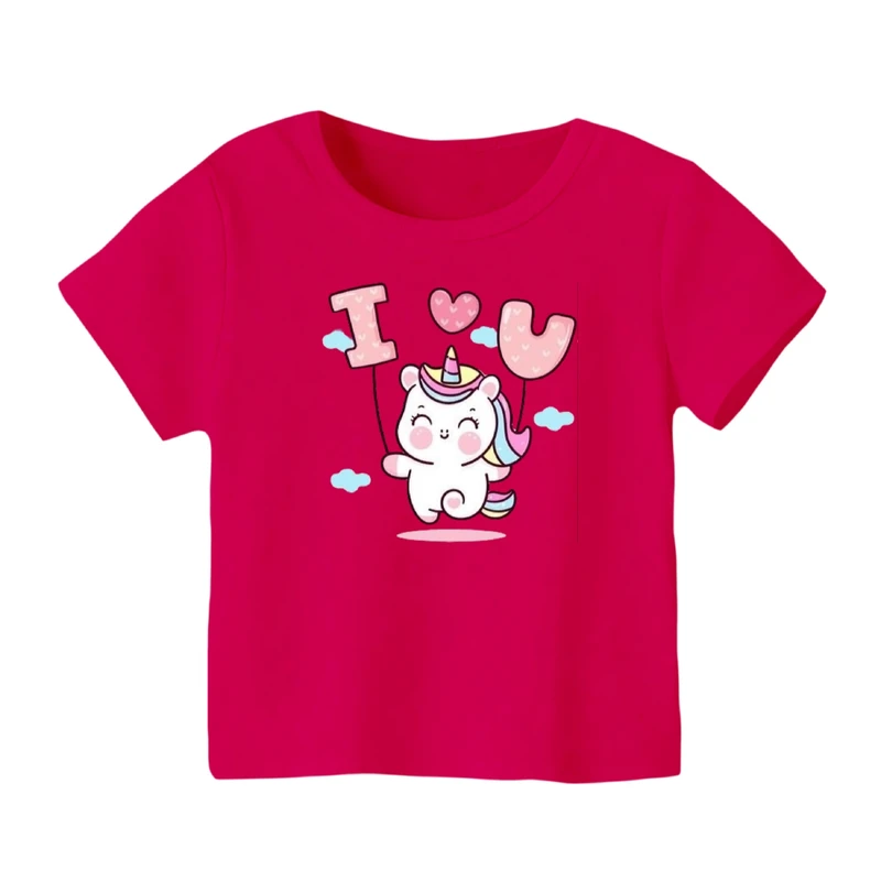 تی شرت آستین کوتاه بچگانه مدل یونیکورن کد ۴۰