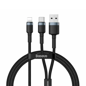 کابل تبدیل USB/USB-C به لایتنینگ باسئوس مدل CATKLF-ELG1 طول 1.2 متر