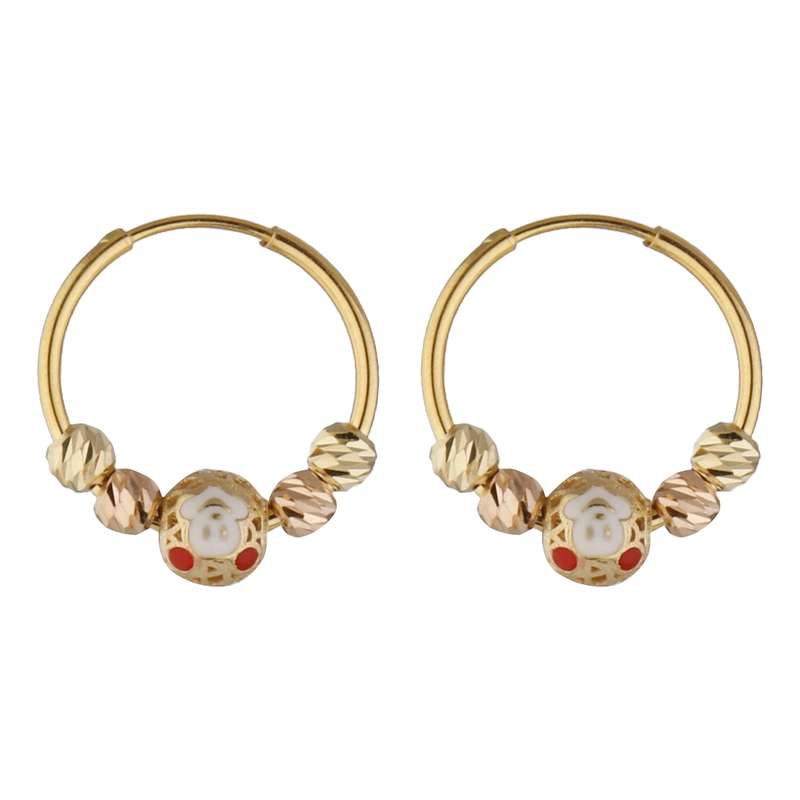 گوشواره طلا 18 عیار دخترانه طلای مستجابی مدل 15100