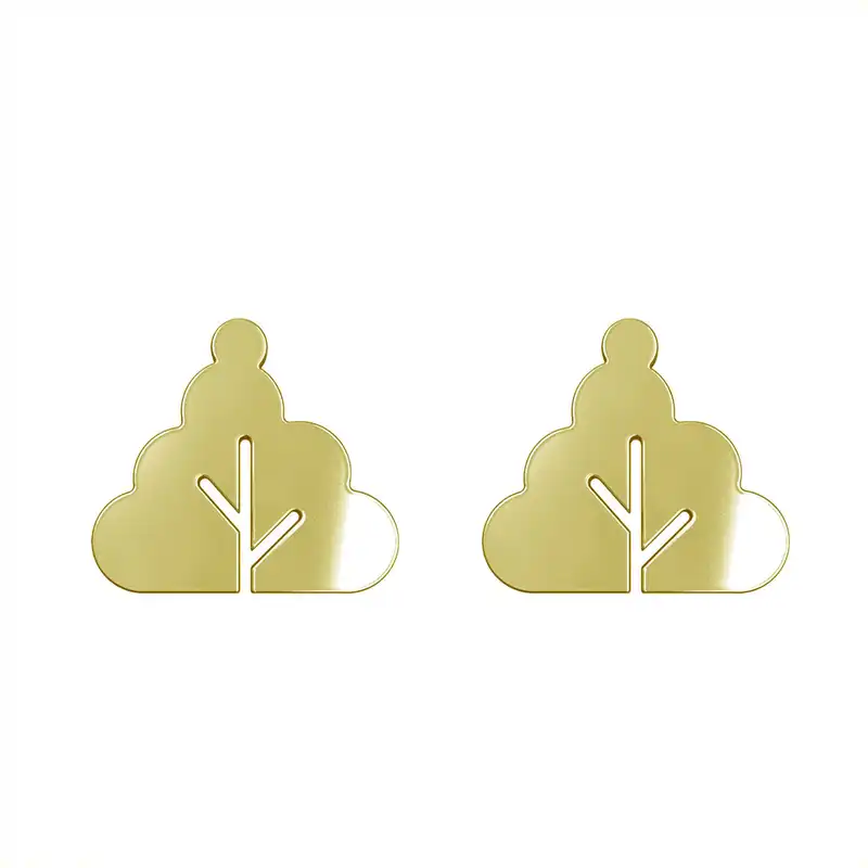 گوشواره طلا 18 عیار زنانه مدوپد مدل برگ کد GA1-15954