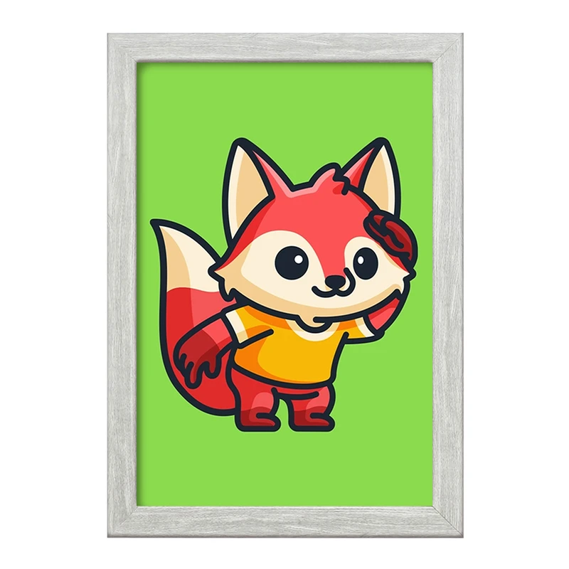 تابلو خندالو طرح حیوانات بامزه روباه کد 28376