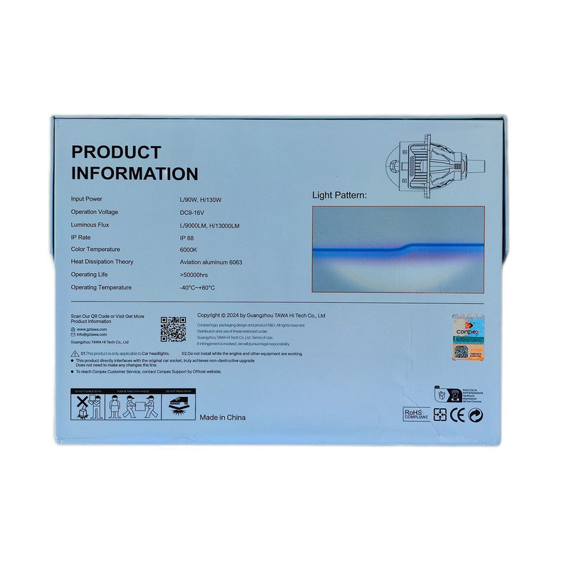 لنز چراغ خودرو کانپکس مدل Q7 PRO بسته دو عددی