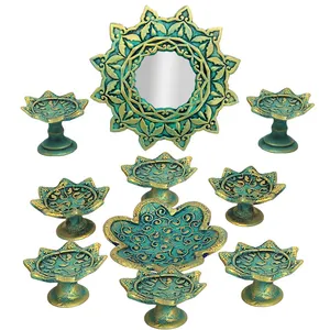 مجموعه ظروف هفت سین 10 پارچه مدل شمسه