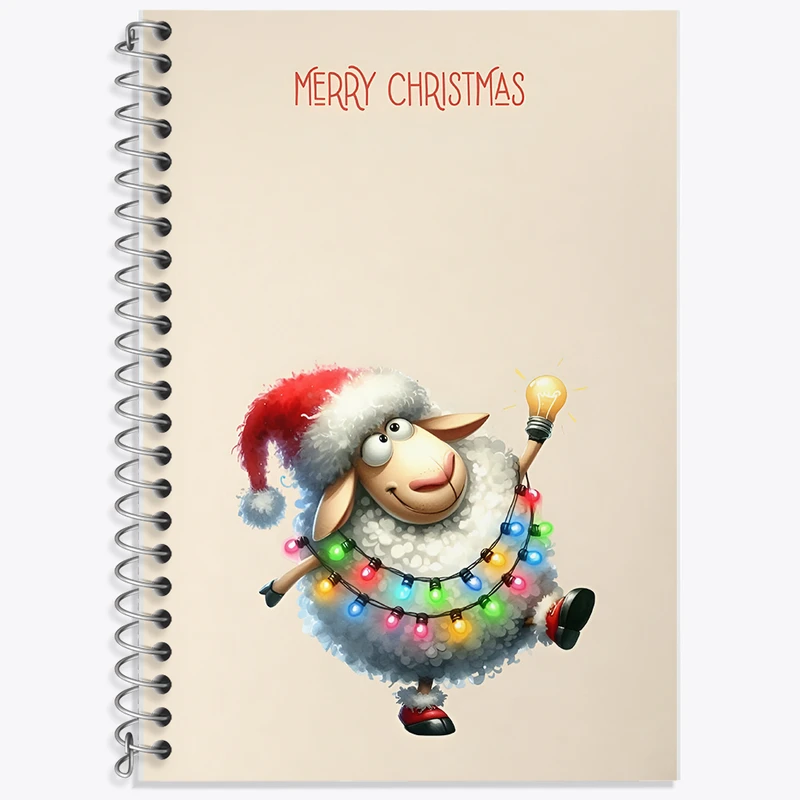 دفتر زبان 50 برگ خندالو مدل سه خط طرح کریسمس (Christmas) کد F5166