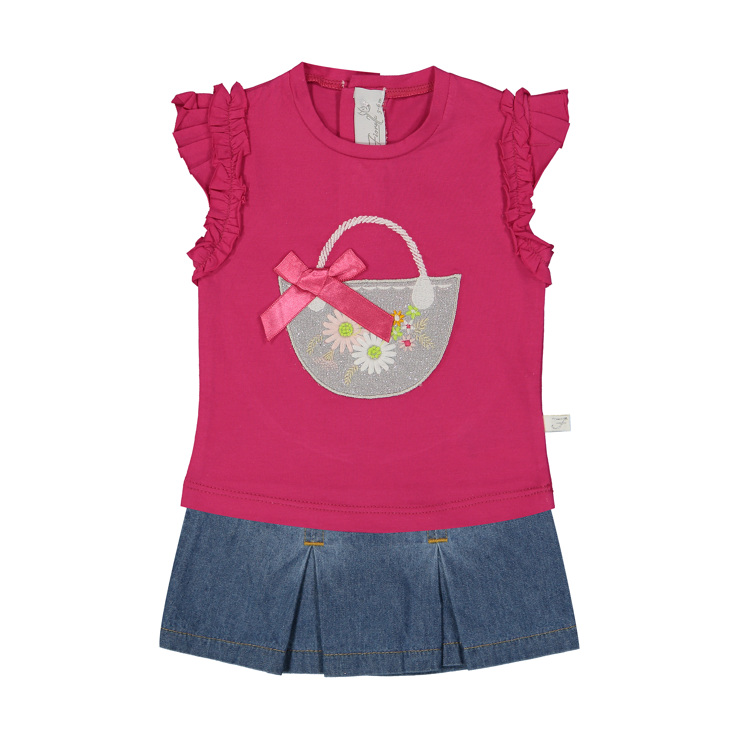 ست تاپ و دامن نوزادی دخترانه فیورلا کد 2052