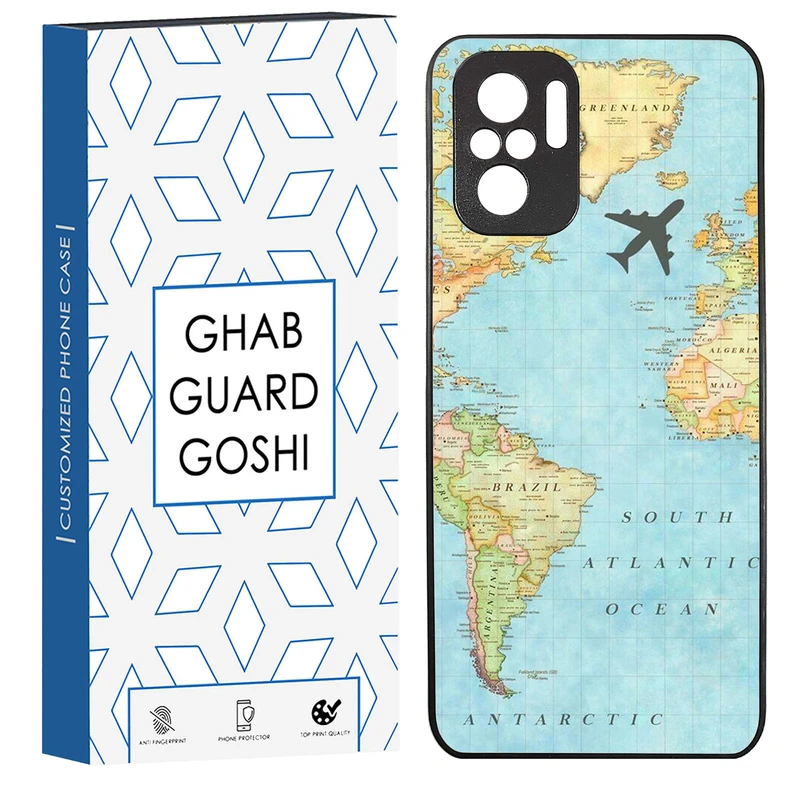 کاور قاب گارد گوشی طرح نقشه جهان کد TPU-057 مناسب برای گوشی موبایل شیائومی Redmi Note 10 4g / Redmi Note 10s / Poco m5s