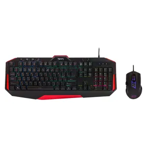 کیبورد گیمینگ تسکو مدل GKM 8205 به همراه موس، Full-size، نورپردازی RGB