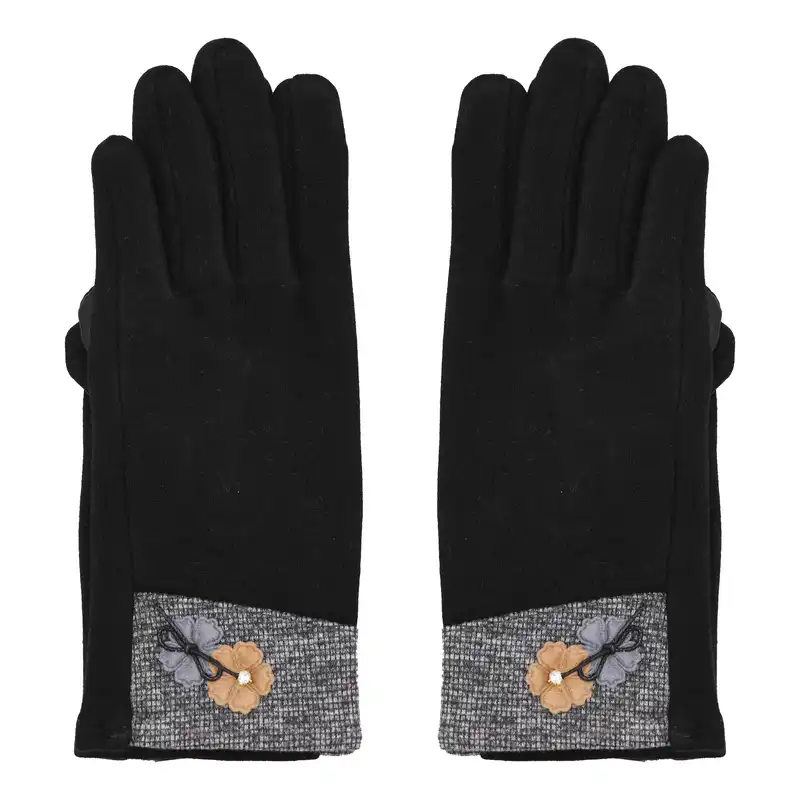 دستکش زنانه مدل GOL کد 51430 رنگ مشکی