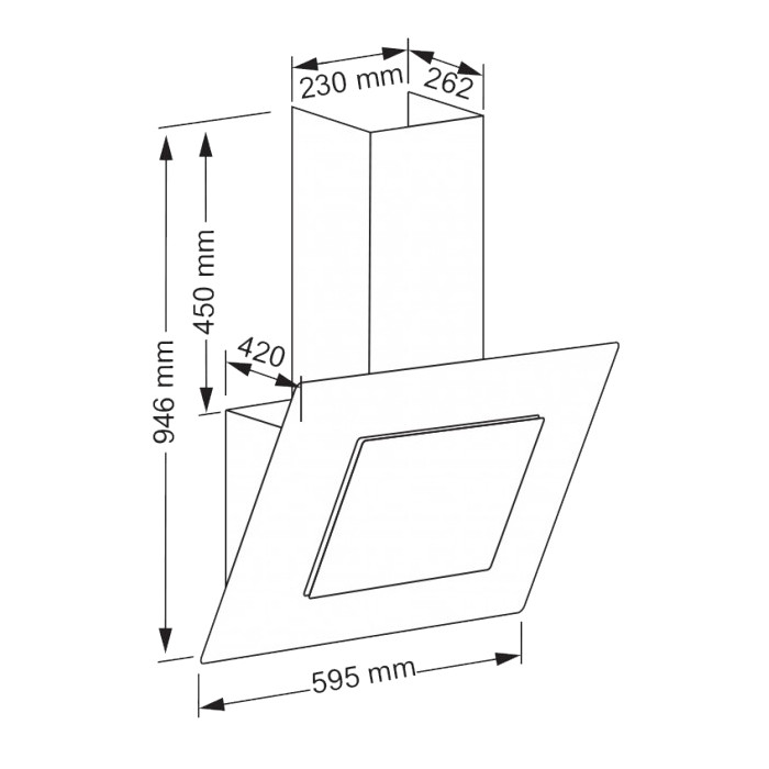 هود شومینه ای لتوپلاس مدل Leto H-35 سایز 60