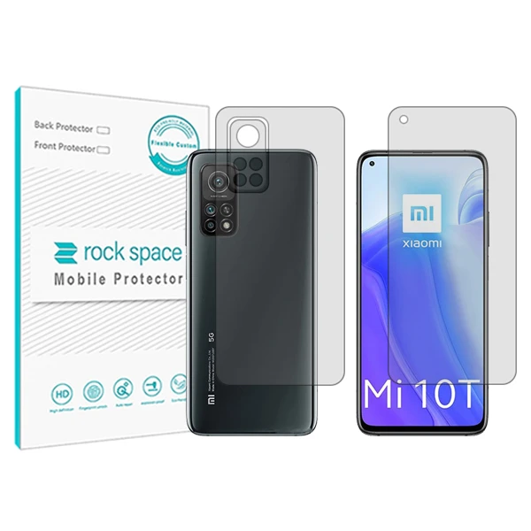 محافظ صفحه نمایش شفاف راک اسپیس مدل HyGEL مناسب برای گوشی موبایل شیائومی Mi 10T 5G به همراه محافظ پشت گوشی 