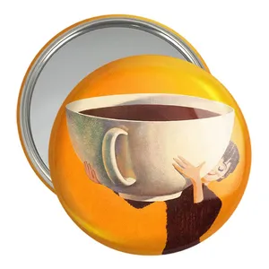 آینه جیبی خندالو مدل قهوه Coffee  کد 22006