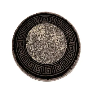 فرش ماشینی 320 شانه زمینه مشکی حاشیه مشکی مدل گرد کد 4126