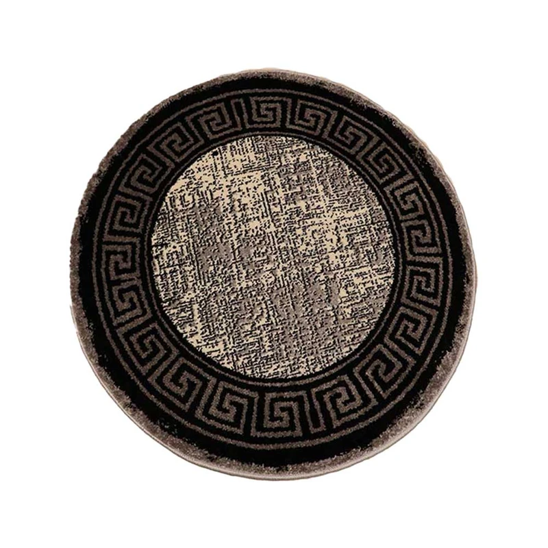 فرش ماشینی 320 شانه زمینه مشکی حاشیه مشکی مدل گرد کد 4126