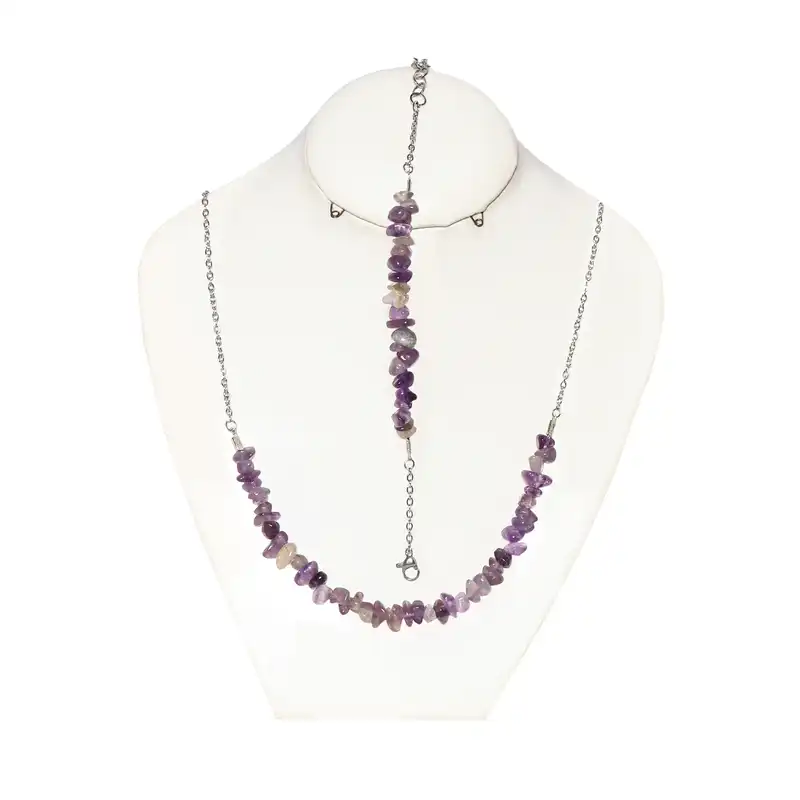 نیم ست زنانه مدل سنگ آمتیست