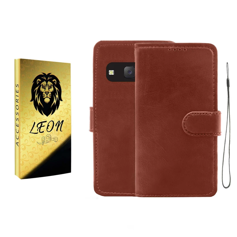 کیف کلاسوری لئون مدل Kiif_Oro مناسب برای گوشی موبایل سامسونگ Galaxy J7 2015 به همراه بند آویز