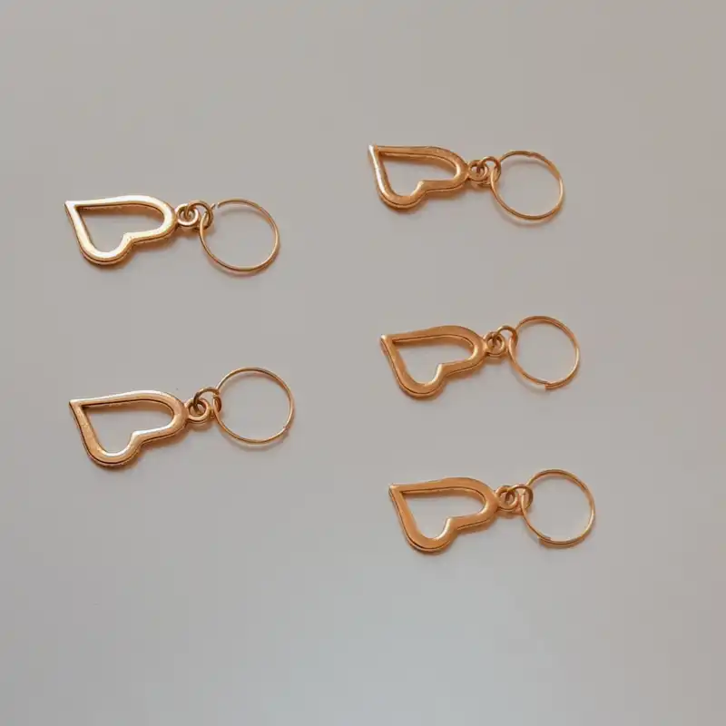 حلقه تزیینی مو زنانه طرح قلب بسته ۵ عددی