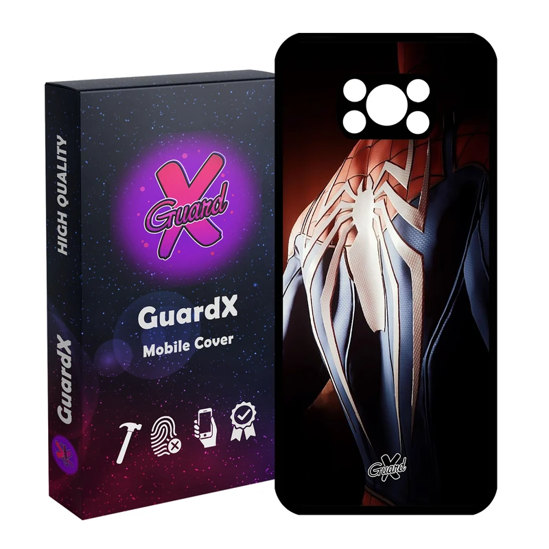 کاور گارد ایکس طرح Spider Man مدل Glass10126 مناسب برای گوشی موبایل شیائومی Poco X3 Pro