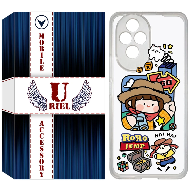 کاور یوریل مدل Clear کد 29 طرح دختر خوشحال مناسب برای گوشی موبایل آنر 200