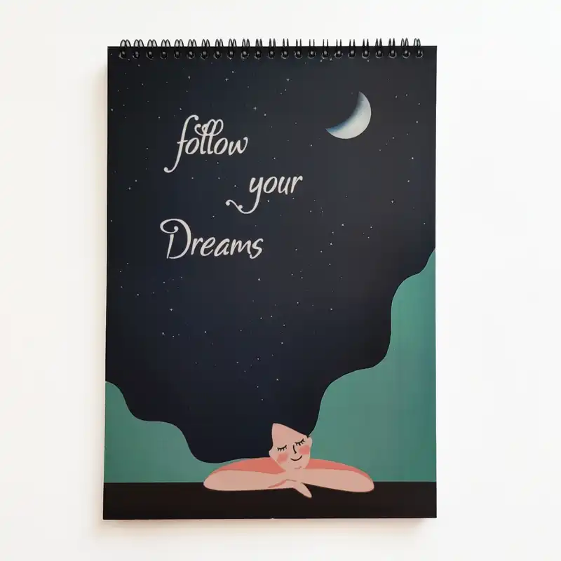 دفتر شطرنجی 100 برگ طرح فانتزی مدل Follow your dream کد Magicnote2020
