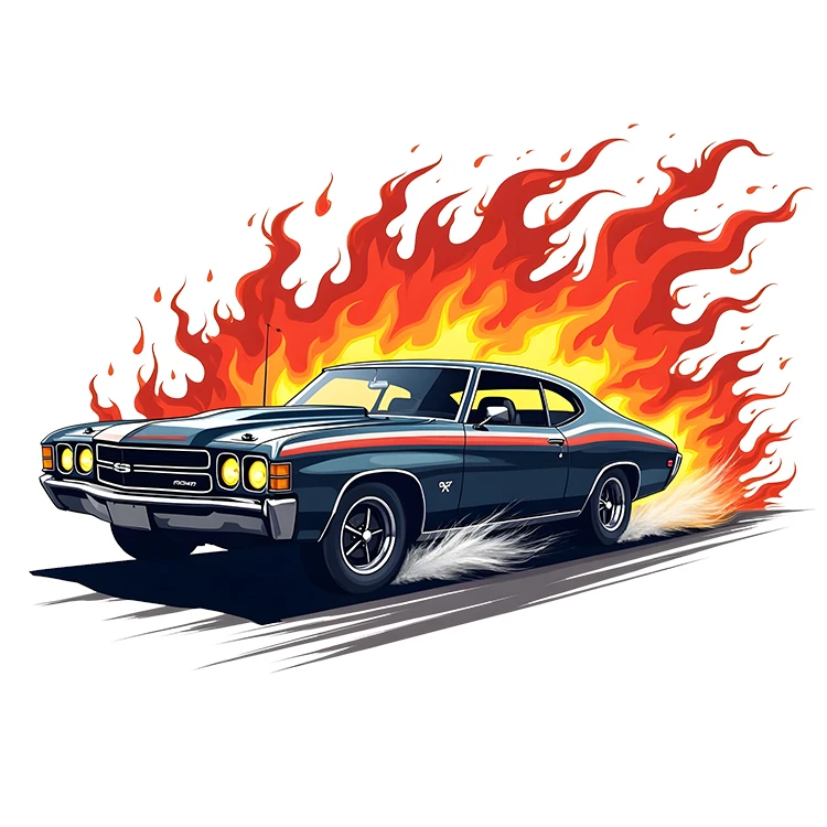 استیکر پارچه و لباس پاد آفرین مدل ماشین کلاسیک کد S5066