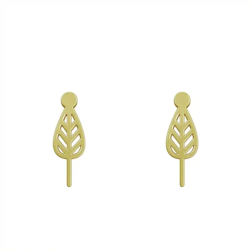 گوشواره طلا 18 عیار زنانه مدوپد مدل برگ کد GA1-15735