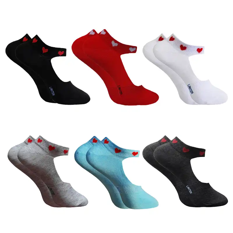 جوراب کالج زنانه لنتر مدل بند دار مجموعه 6 عددی