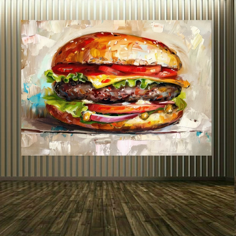 پوستر بک لایت طرح فست فود مدل همبرگر کد FP104570