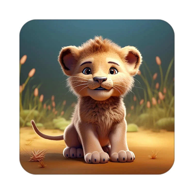 زیر لیوانی کاکتی طرح شیر مدل mp22902