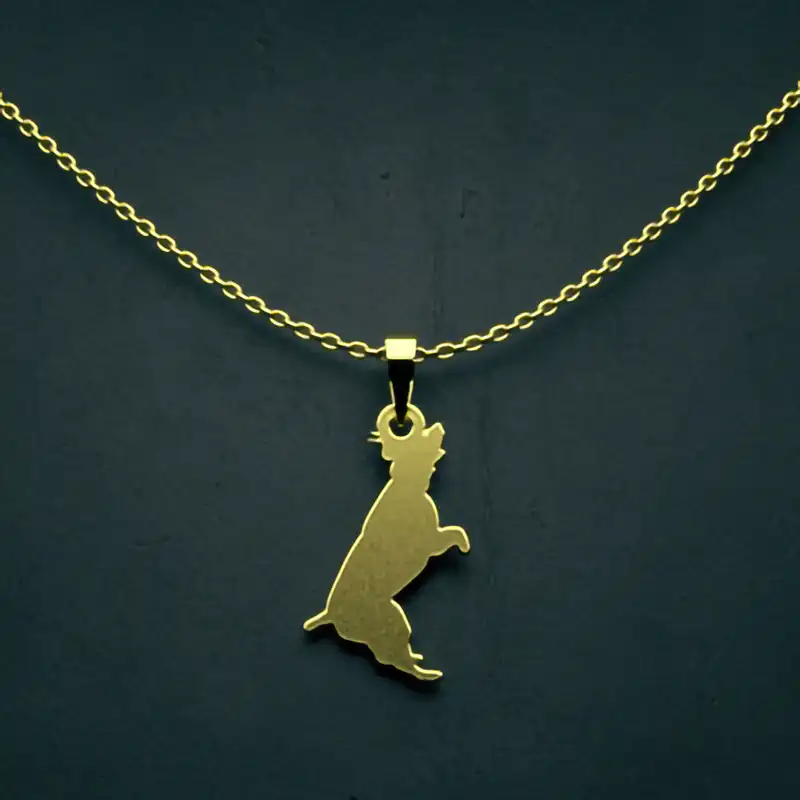 گردنبند طلا 18 عیار زنانه مدوپد مدل سگ کد J3-1-1061