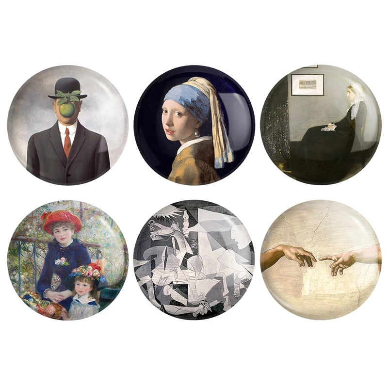 مگنت خندالو طرح نقاشی هنرمندان کد 1447A مجموعه 6 عددی