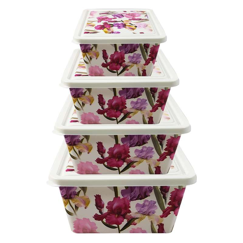 ظرف نگهدارنده مدل Rose Flower بسته 4 عددی