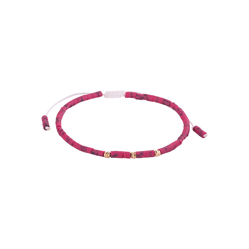 دستبند بند و طلا 18 عیار زنانه گالری شیدا مجد مدل 3 البرنارد حدید رنگ سرخابی