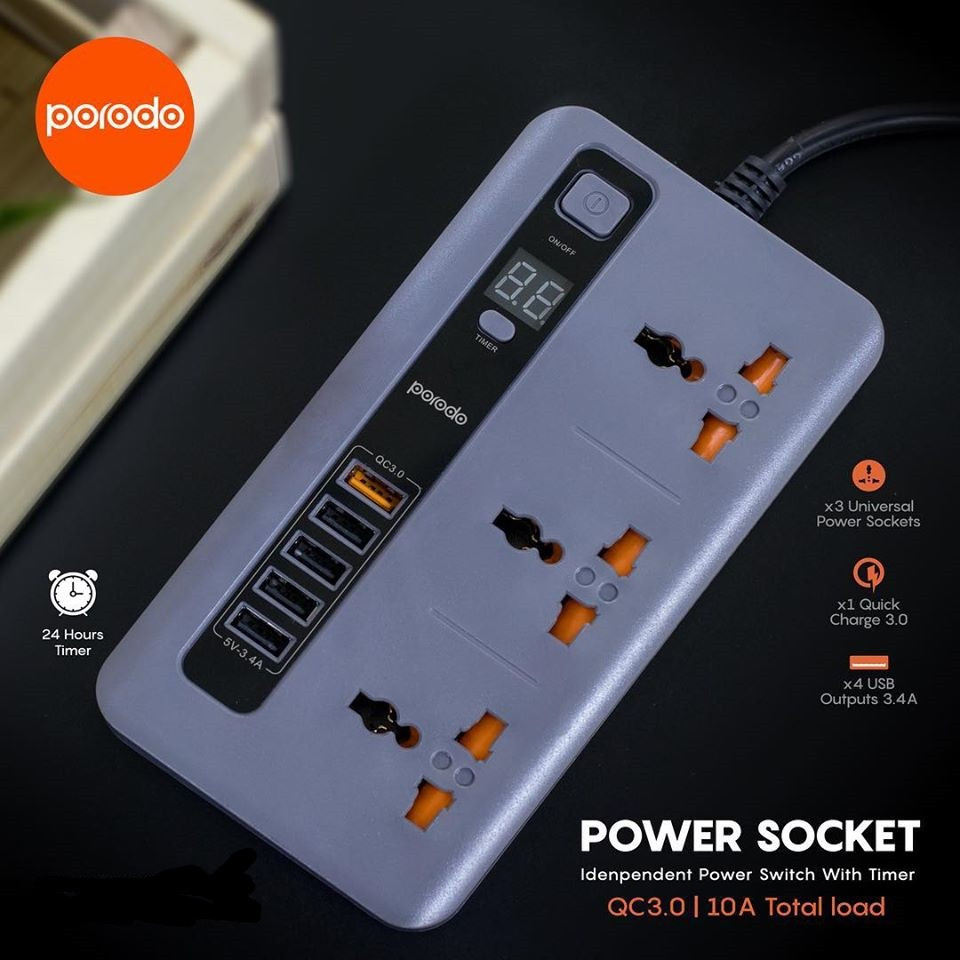 محافظ ولتاژ پورودو مدل power socket and usb hub