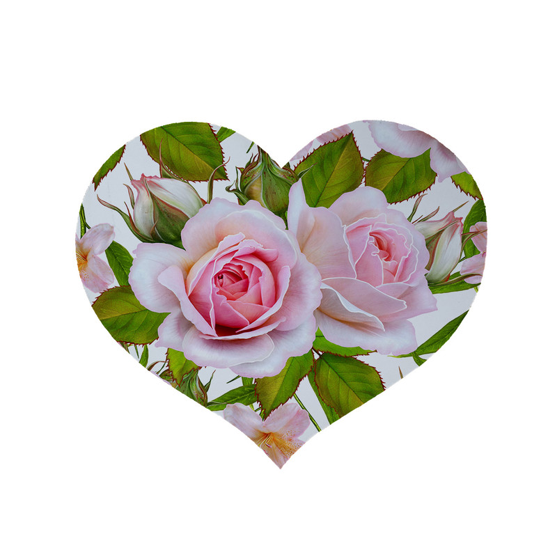 پادری مدل قلب طرح گل کد 5873 سایز 90x90 سانتی متر 