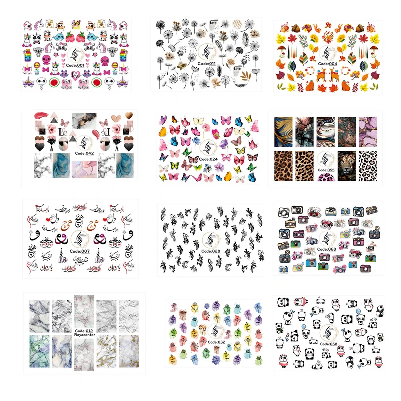 برچسب لنز ناخن رویا سنتر مدل AR 100 مجموعه 12 عددی