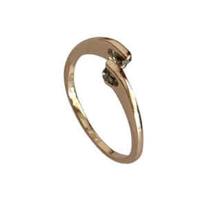 انگشتر زنانه تاش مدل دو نگین کد FF