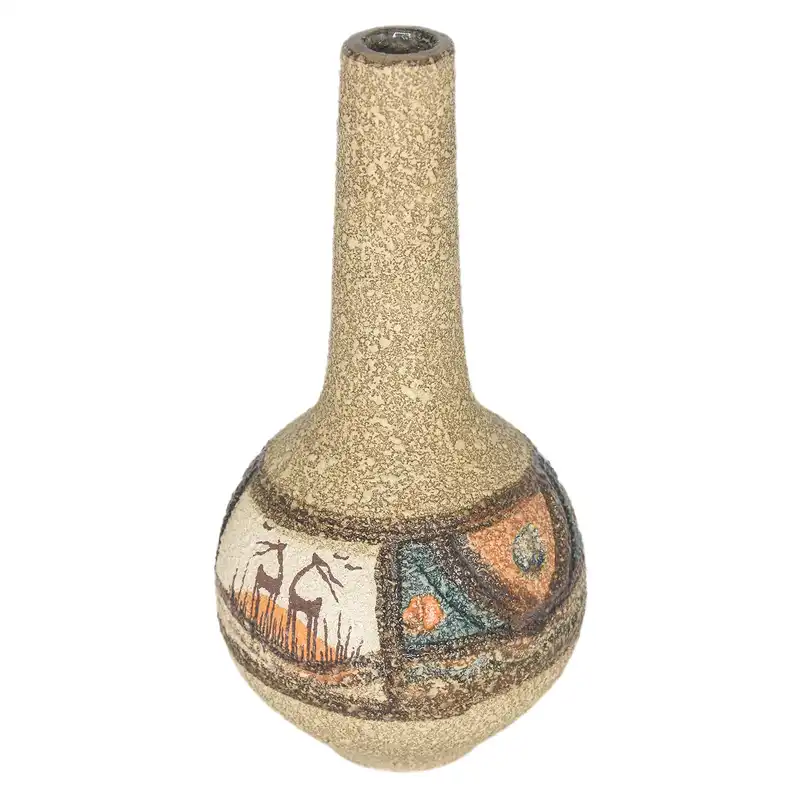 کوزه سفالی هیمان طرح آهو مدل HP009