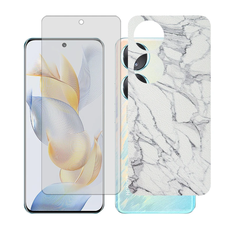 محافظ صفحه نمایش شفاف گلس مدل Together مناسب برای گوشی موبایل آنر 90 به همراه برچسب پوششی پشت گوشی